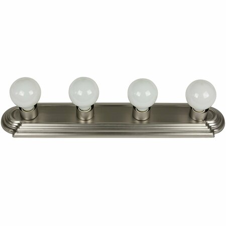 SUNLITE Art Deco Style Brushed Nickel Vanity Light Fixture, 24-Inch, 4 Medium Base Sockets, Dimmable 45100-SU